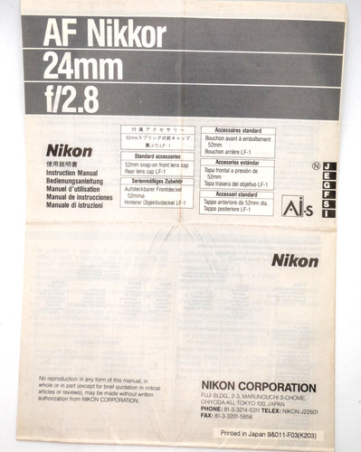 Nikon foglio uso - foglio, d'uso