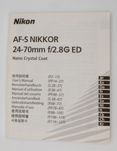Nikon foglio uso - nikon, d'uso